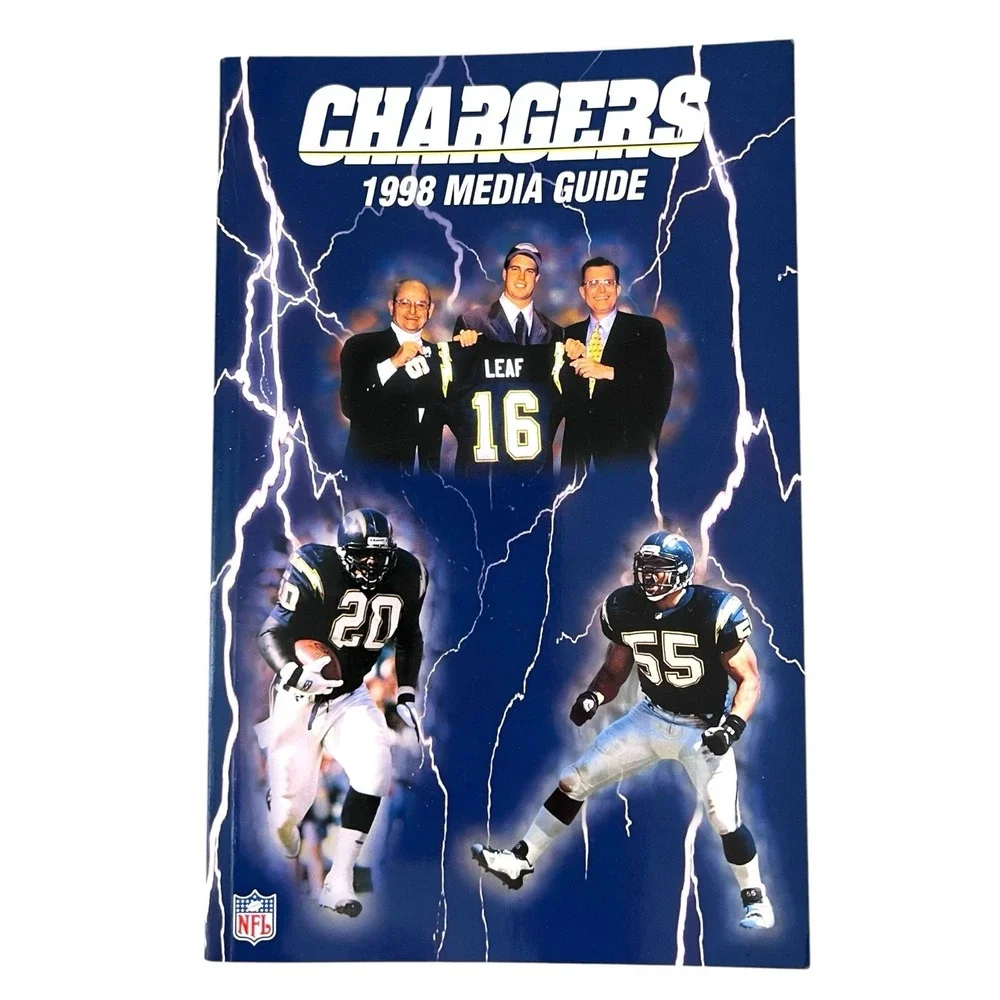 4 Vintage Los Angeles Chargers NFL Media Guide Yearbook 1988, 98, 2000, 2006